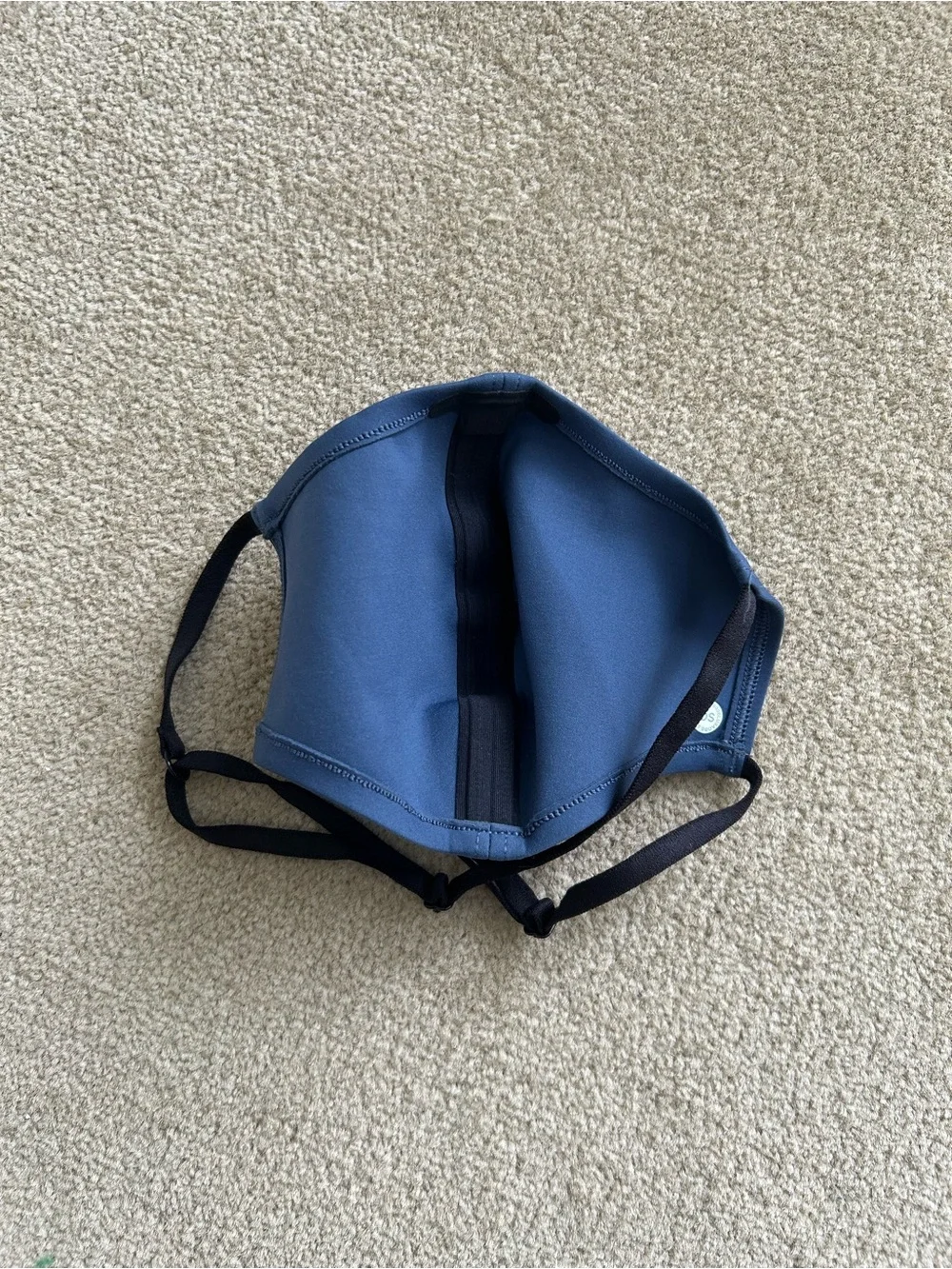 Lululemon Dusty Blue Grey Double Strap Face Mask with Adjustable Head Straps